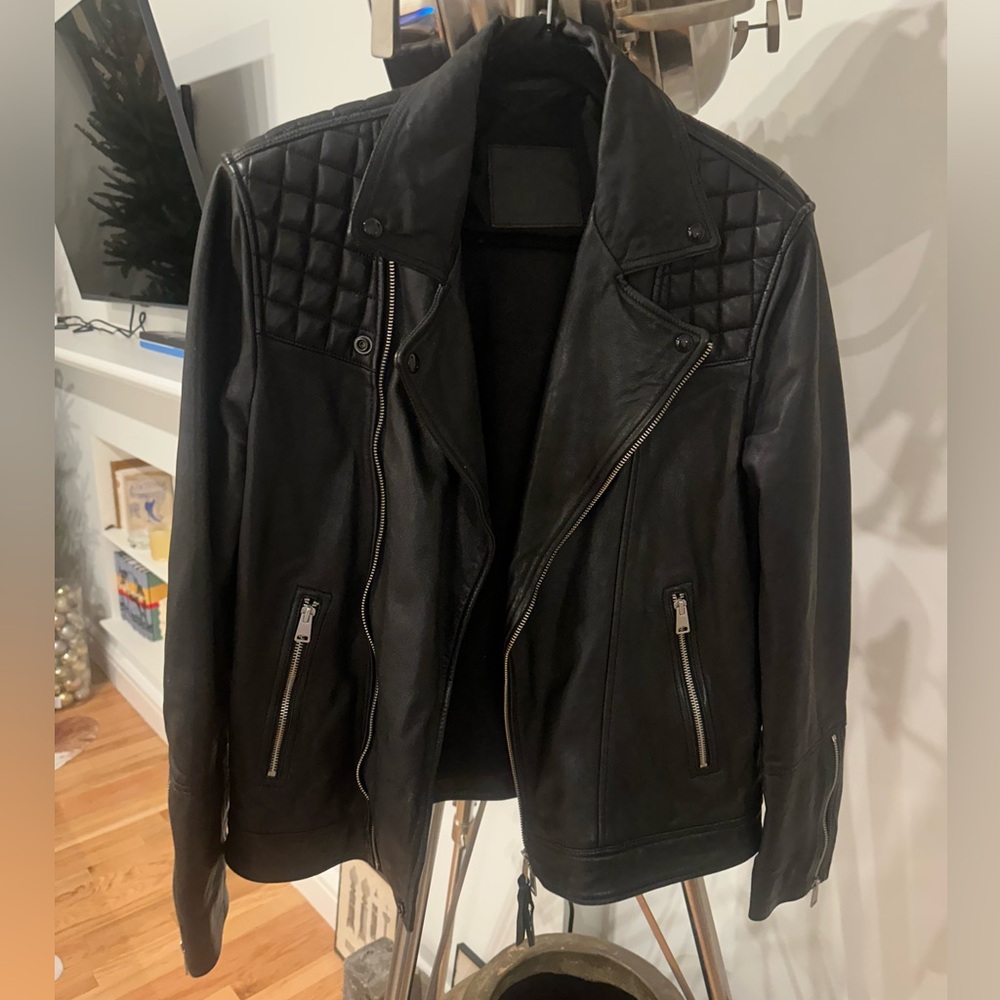 All Saints biker leather jacket size M